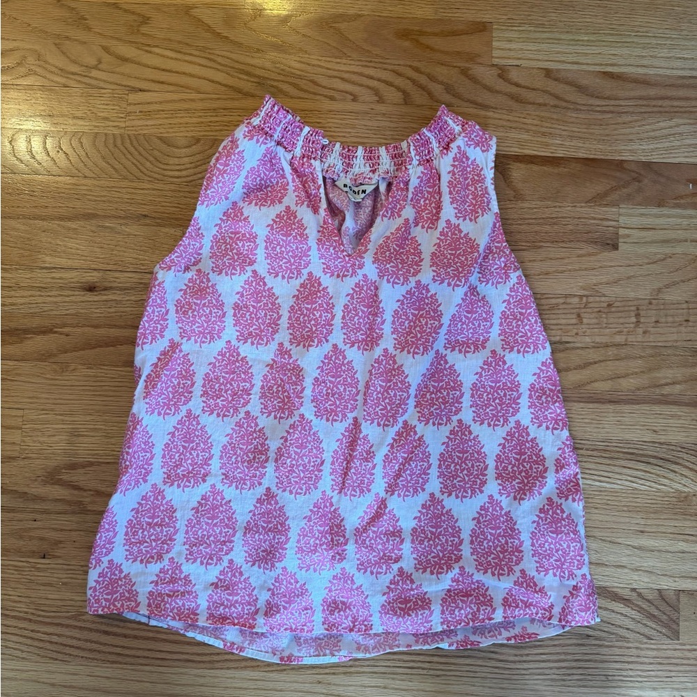 Boden Pink and White Sleeveless Top Sz 8